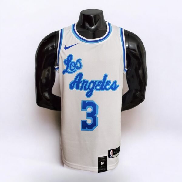 Los Angeles Lakers Anthony Davis #3 Retro White - Image 2