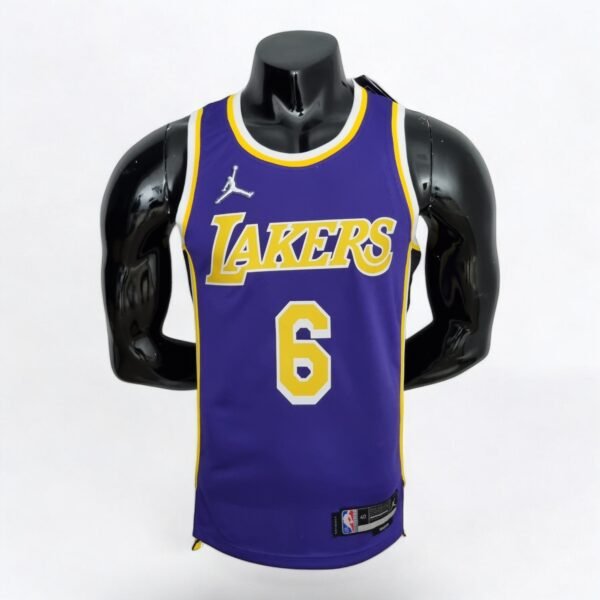 Los Angeles Lakers LeBron James #6 (75th Anniversary) Purple - Image 2