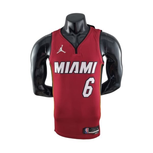 Miami Heat LeBron James #6 (75th Anniversary) Red - Image 2