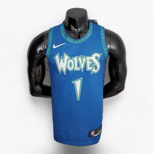 Minnesota Timberwolves Anthony Edwards #1 (75th Anniversary) Blue - Image 2