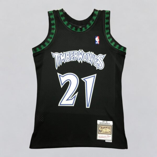 Minnesota Timberwolves Kevin Garnett #21 1997-98 Black - Image 2