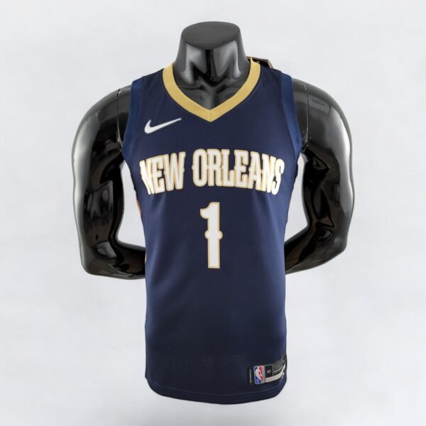 New Orleans Pelicans Zion Williamson #1 (75th Anniversary) Navy Blue - Image 2