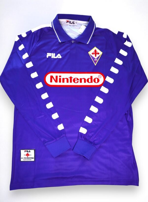 Fiorentina Home Long Sleeve 1998-99 Gabriel Batistuta Legend Version - Image 2